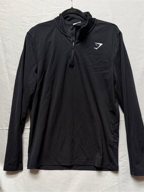 Gymshark Black Long-Sleeve Quarter-Zip Performance Top Size L